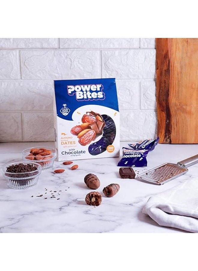 مجموعة التمر المحشو الفاخر المغطى بالشوكولاتة، تشكيلة فاخرة من الذواقة للإهداء والاستمتاع اليومي (لوز) - Image 2